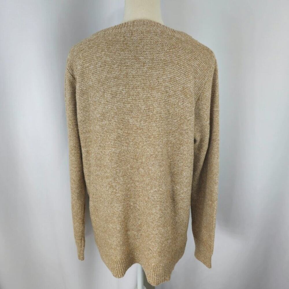 Beige Long Sleeve Knit Crew Neck Sweater Women's Size X-Large - Picture 8 of 15
